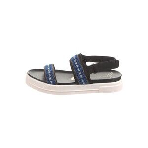 Men's 9.5  Zodiac JADA Ankle Strap Sandals Black Blue TRIBAL 1" Platform New